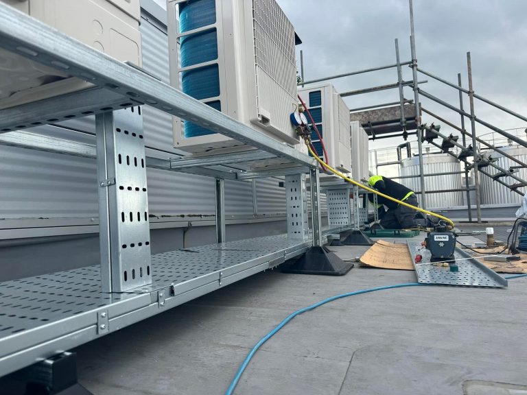 rooftop racking:scaffolding install yorkshire cooling